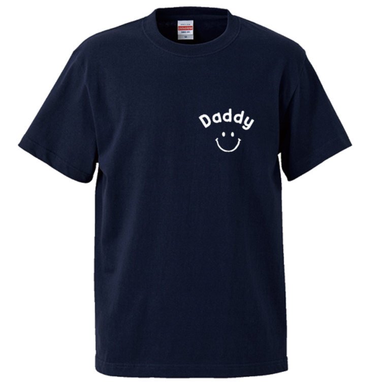 ネイビー☆スマイルネームTシャツ☆80～大人サイズまで＊お揃い