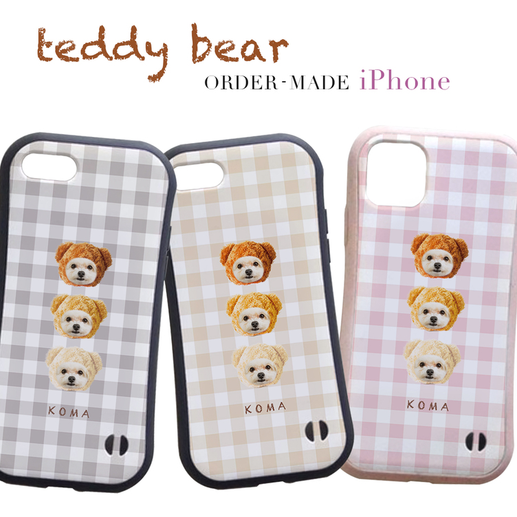  グリップケース クマちゃん ペット うちの子 iPhoneケース スマホケース