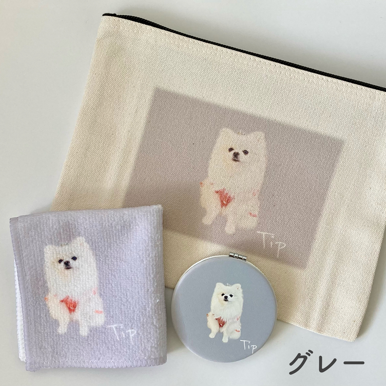 うちの子ギフトセット （コンパクトミラー・タオルハンカチ・フラット