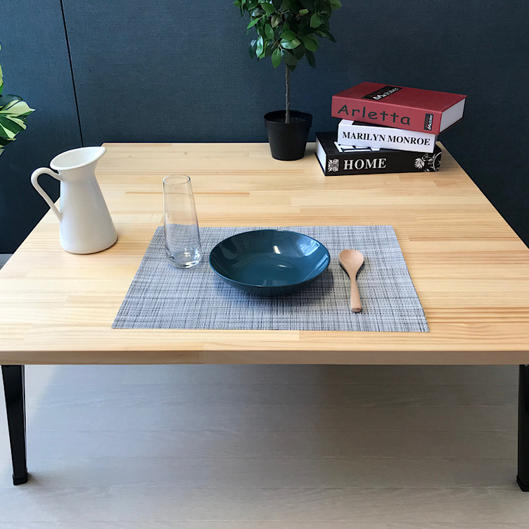 【送料無料】 ローテーブル 正方形 90cm パイン ナチュラル 折りたたみ脚