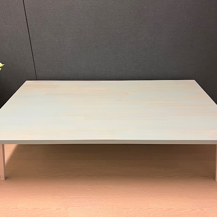 送料無料】 ローテーブル 120cm 70cm スカイブルー アンティーク