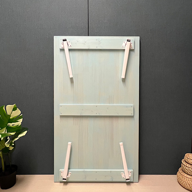 送料無料】 ローテーブル 120cm 70cm スカイブルー アンティーク