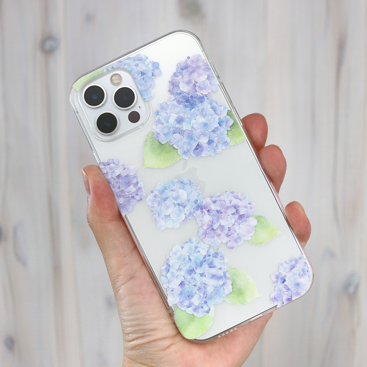 紫陽花のクリアスマホケース 【ソフトタイプ】iPhone / Android