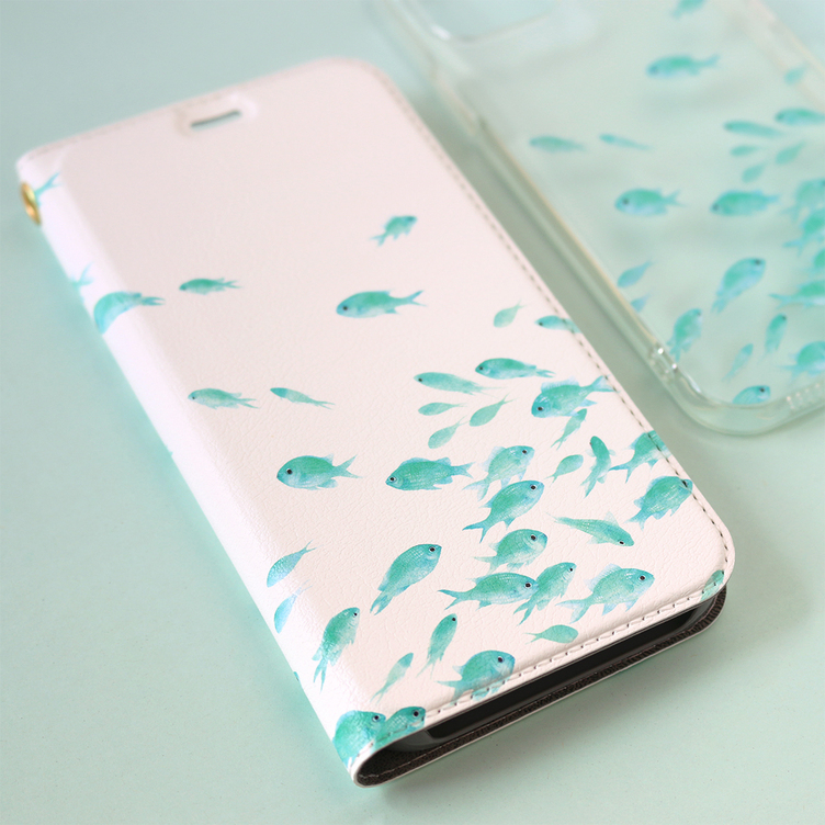 ベルトなし iPhone 手帳型スマホケース 【デバスズメダイ】