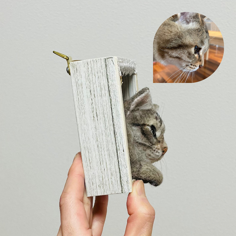 羊毛フェルト 猫ちゃんの壁掛けミニフレーム | TanoMake(タノメイク 