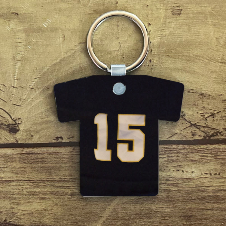 LINEで簡単【名入れ 写真入り Tシャツ型キーホルダー】 MDF 名入れ