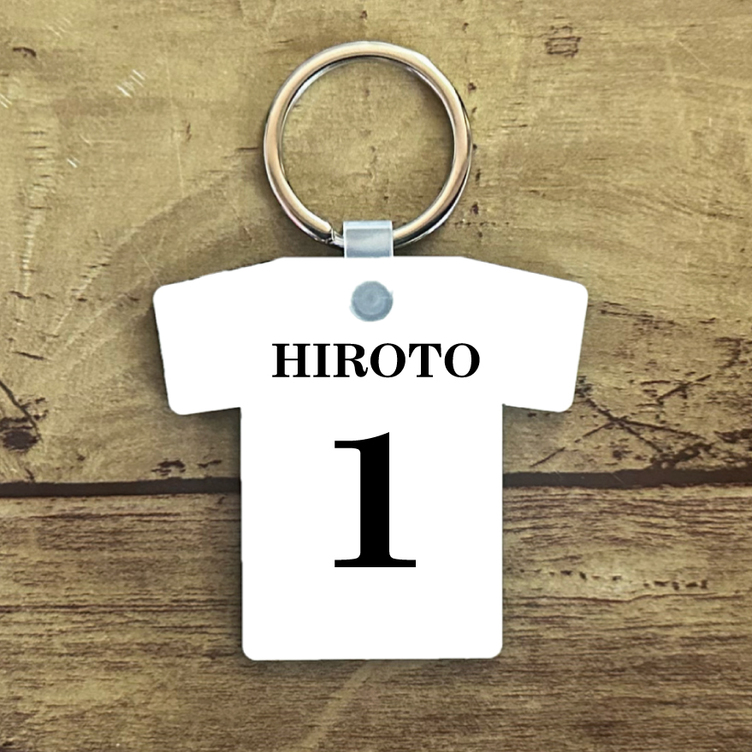 LINEで簡単【名入れ 写真入り Tシャツ型キーホルダー】 MDF 名入れ