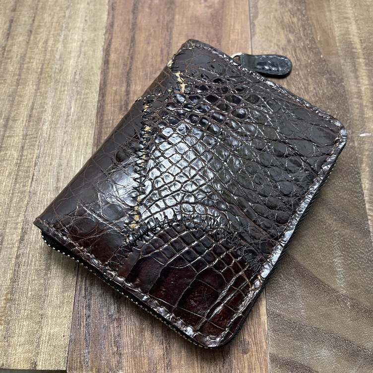 二つ折り財布 ハーフウォレット ヌメ革 ラウンドファスナー ハンドメイド 本革 ラウンドファスナー ハーフ 2つ折り財布 コンパクト財布