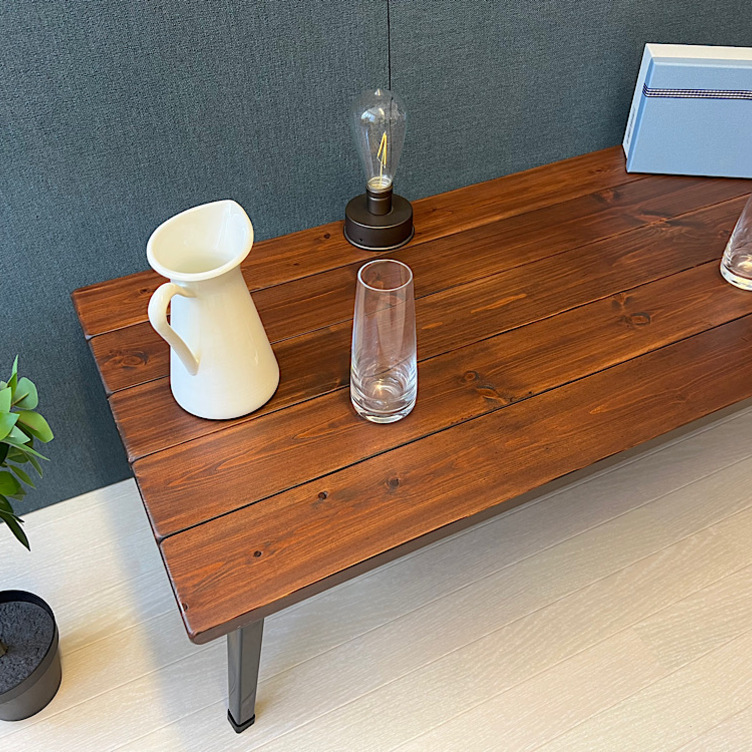 送料無料】 ローテーブル 長方形 90cm 45cm SPF ブラウン ストレート  