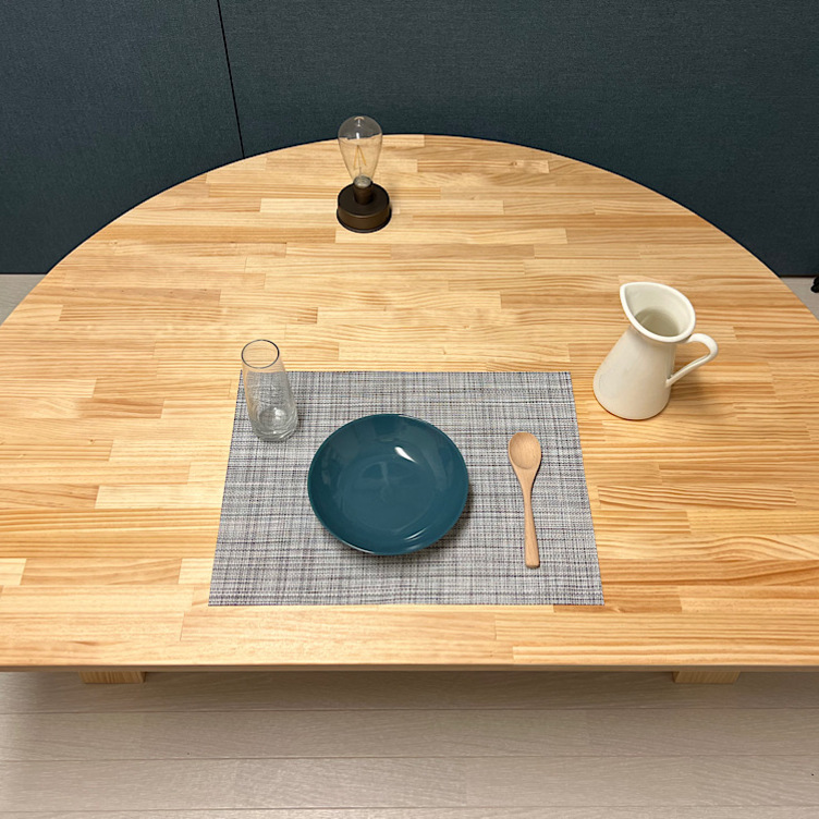 送料無料】 ローテーブル 半月形 かまぼこ 120×90cm パイン ナチュラル