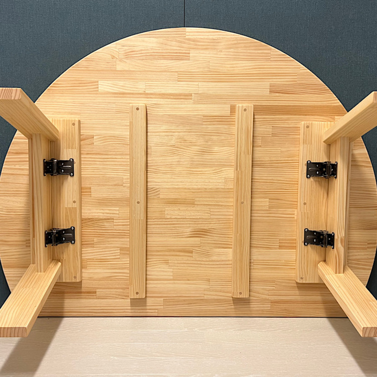 送料無料】 ローテーブル 半月形 かまぼこ 120×90cm パイン 折畳脚