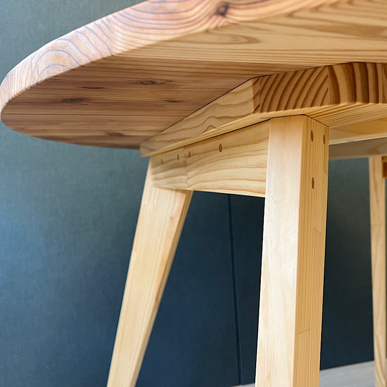 送料無料】 テーブル 丸形 90cm 杉 木製組立脚 | TanoMake(タノメイク