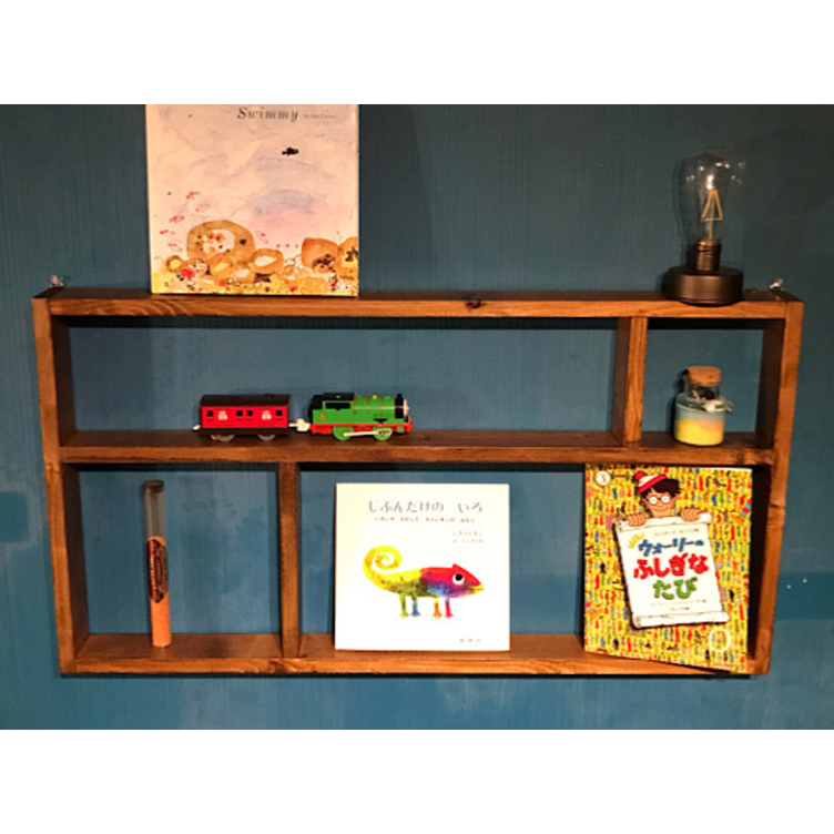 送料無料】 ウォールシェルフ キカガクツリー SPF ブラウン