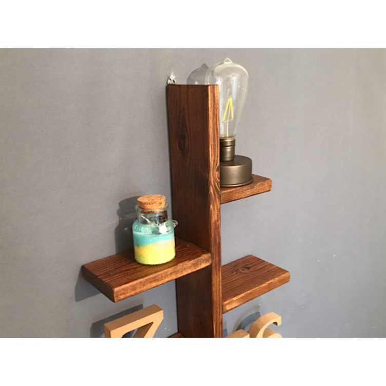 送料無料】 ウォールシェルフ シンプルツリー SPF ブラウン | TanoMake