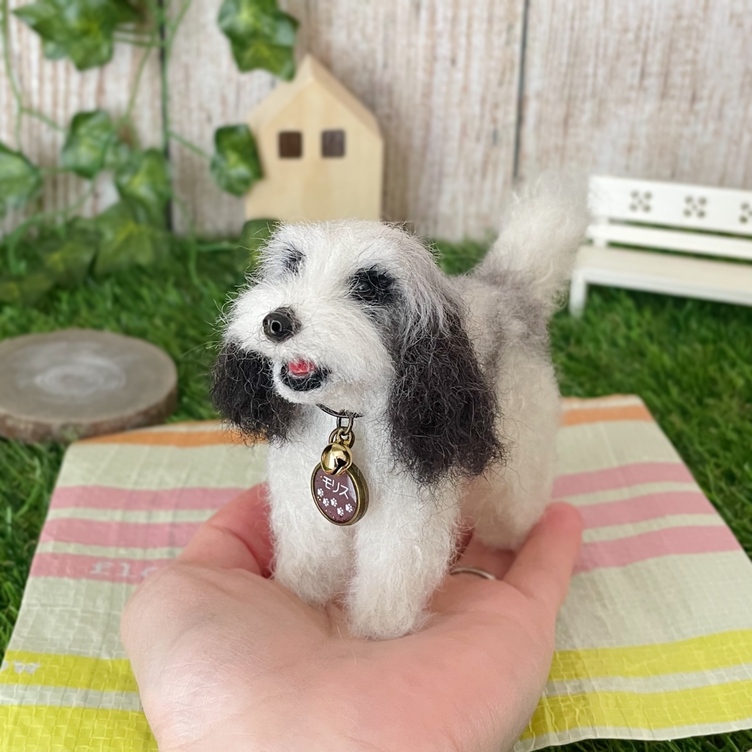 羊毛フェルト トイプードル(かご入り ツイン) | ホシイロ雑貨店