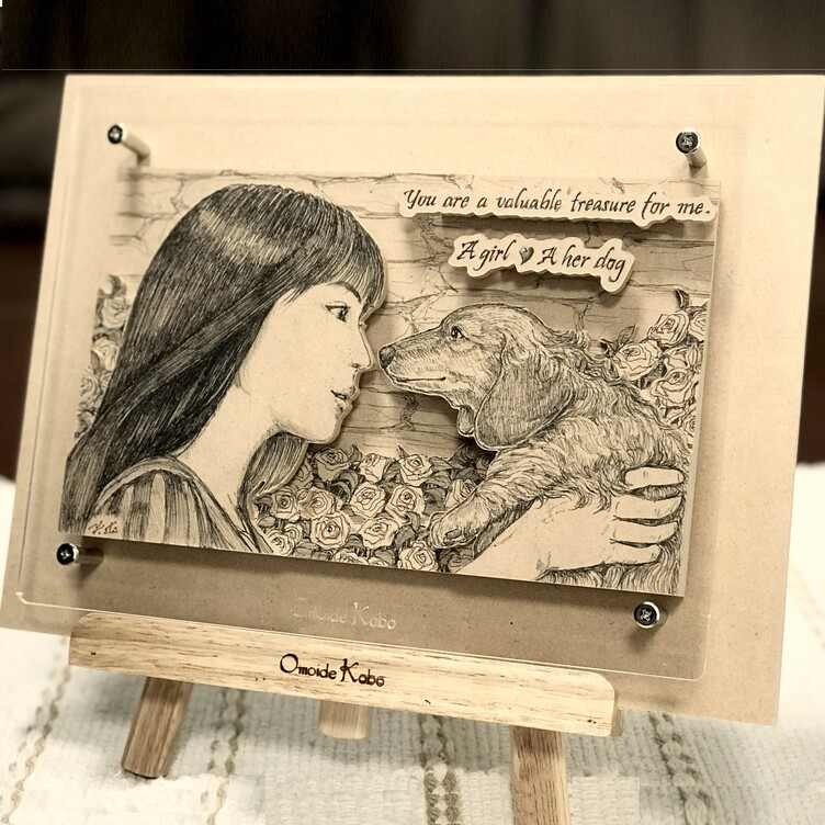 オーダーメイド【木アート画】Mサイズ(額を含む)~手描き オーダーメイド【木アート画】Mサイズ(額を含む)~手描き