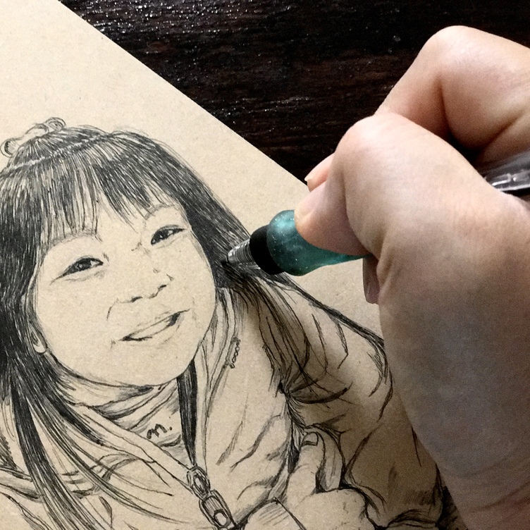 オーダーメイド【木アート画】Sサイズ（額を含む）～手描き