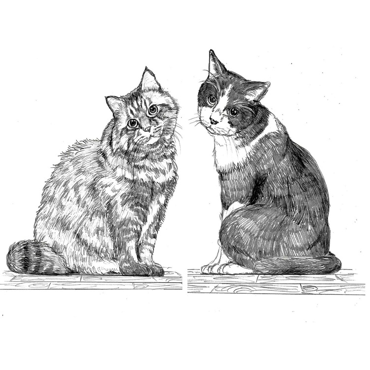オーダーメイド【木アート画】ペットミニサイズ（複数頭）～手描き＆立体＆木製アートのペット画♪贈り物、お祝い、記念に！