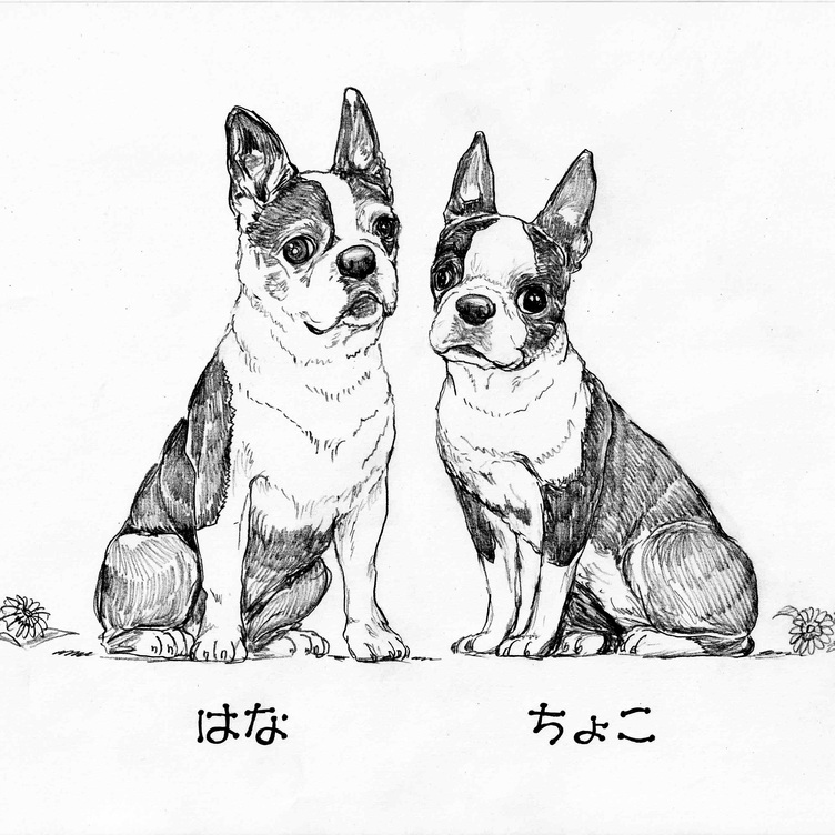 オーダーメイド【木アート画】ペットミニサイズ（複数頭）～手描き＆立体＆木製アートのペット画♪贈り物、お祝い、記念に！