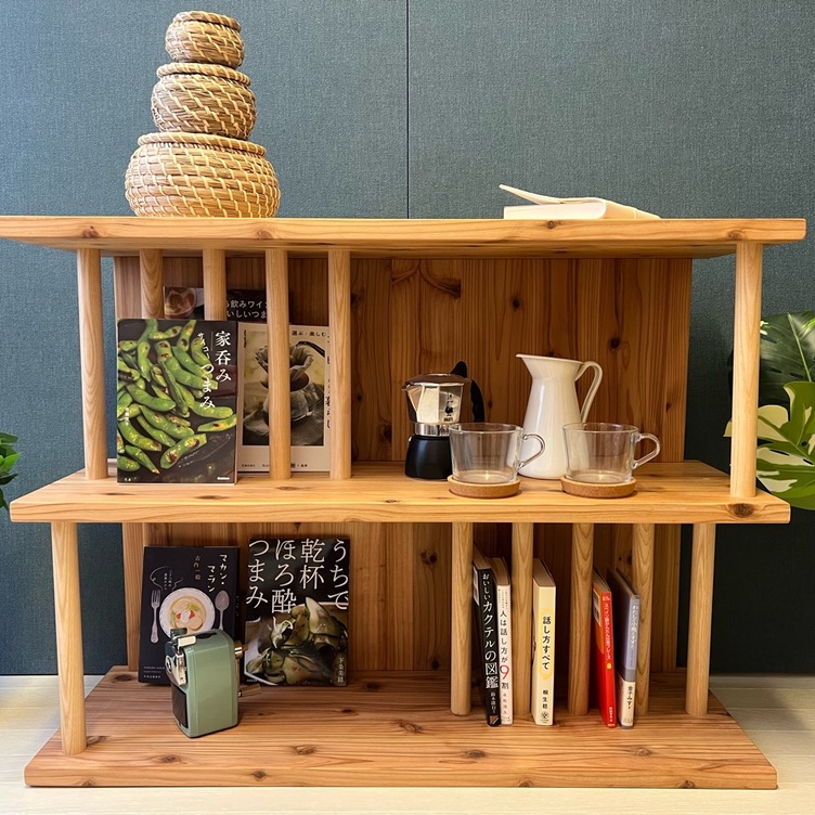 送料無料】 和モダン シェルフ 飾り棚 柱形 モダン 杉 | TanoMake