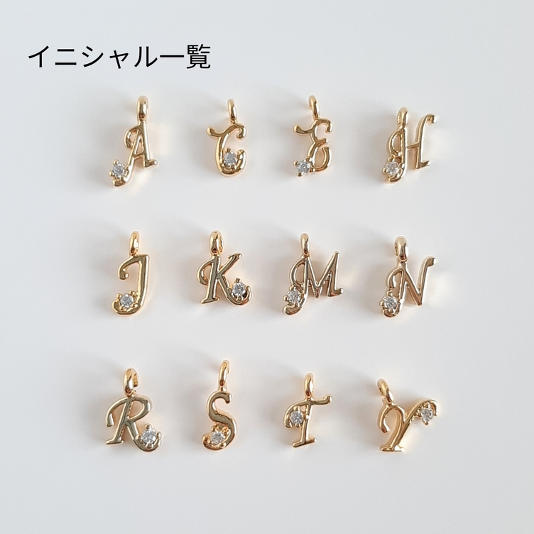 選べる イニシャル 華奢な3連チェーン ブレスレット