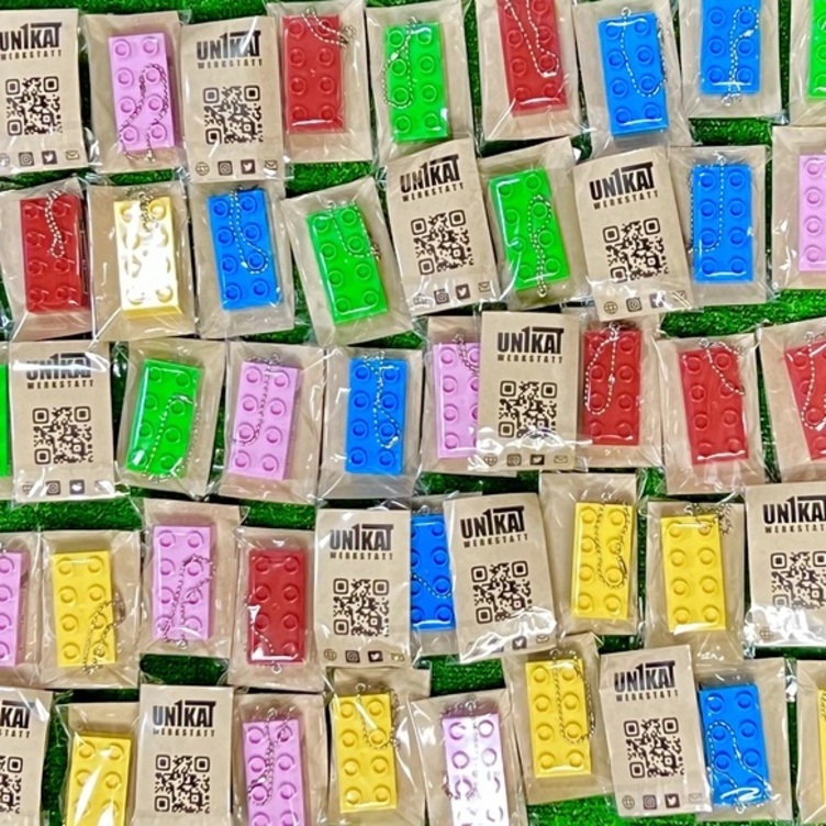 おなまえブロックキーホルダー（レゴデュプロサイズ）名前バッグ名入れ