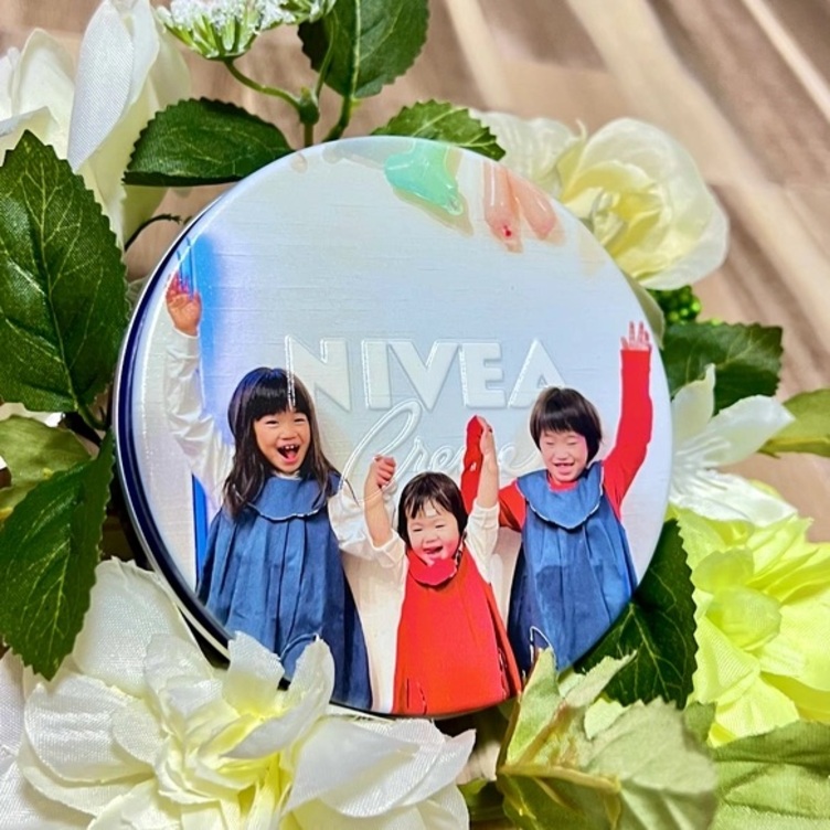 写真を送るだけでニベア青缶のフタにフォトプリント 卒園✨卒業