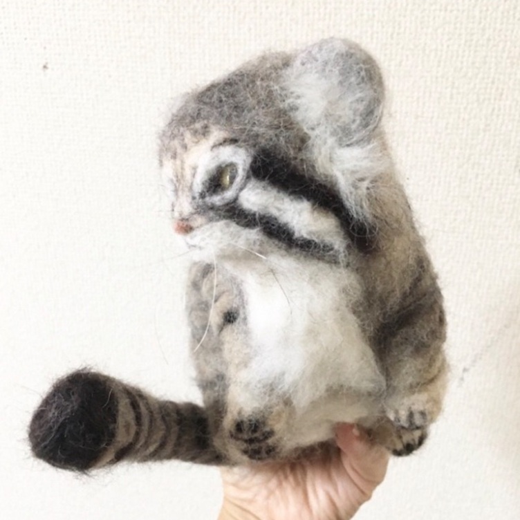 受注制作☆羊毛フェルトのマヌルネコ子猫 | TanoMake(タノメイク