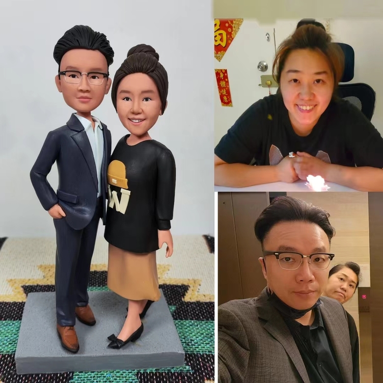 オーダーメイド】3D肖像画置物似顔絵/結婚祝い・記念日プレゼントに