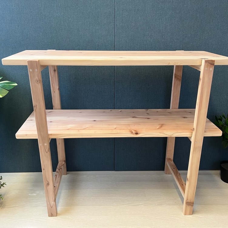 送料無料】 オープンラック 90cm 3段 杉 ナチュラル ボルト組立式