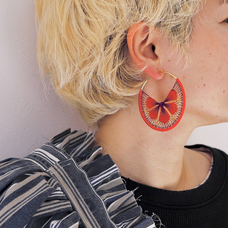 wannabe】ニャンドゥティフープピアス/イヤリング(6cm) | TanoMake