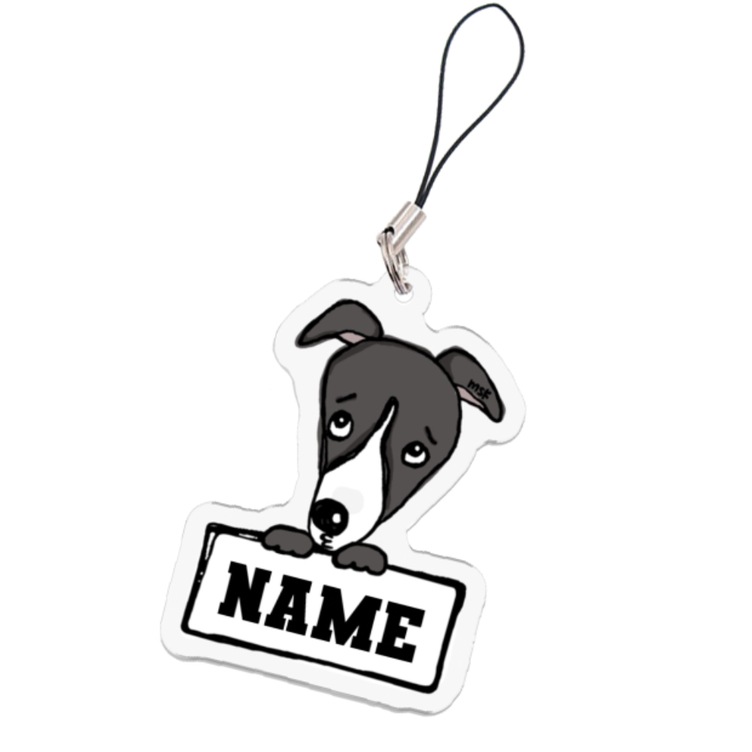 送料込【ONEDARI DOG 】イタグレ 名入れアクリルキーホルダー