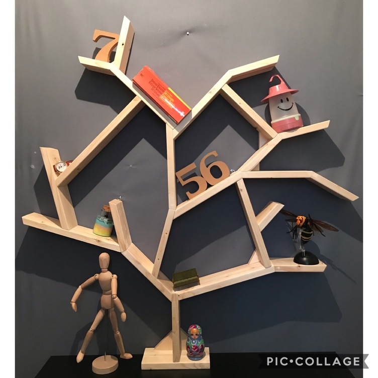 【送料無料】 ウォールシェルフ ブランチツリー 台付き SPF ナチュラル 送料無料】 ウォールシェルフ ブランチツリー 台付き SPF ナチュラル