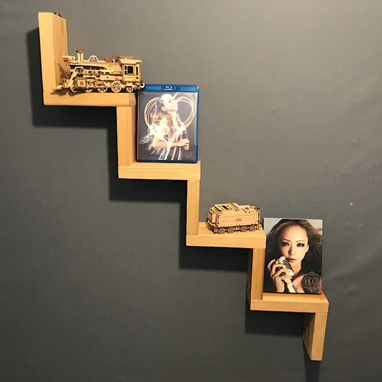 送料無料】 ウォールシェルフ ブランチツリー 台付き SPF ブラウン