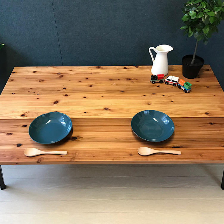 送料無料】 ローテーブル 長方形 120cm 70cm 35cm スギ 折りたたみ脚 