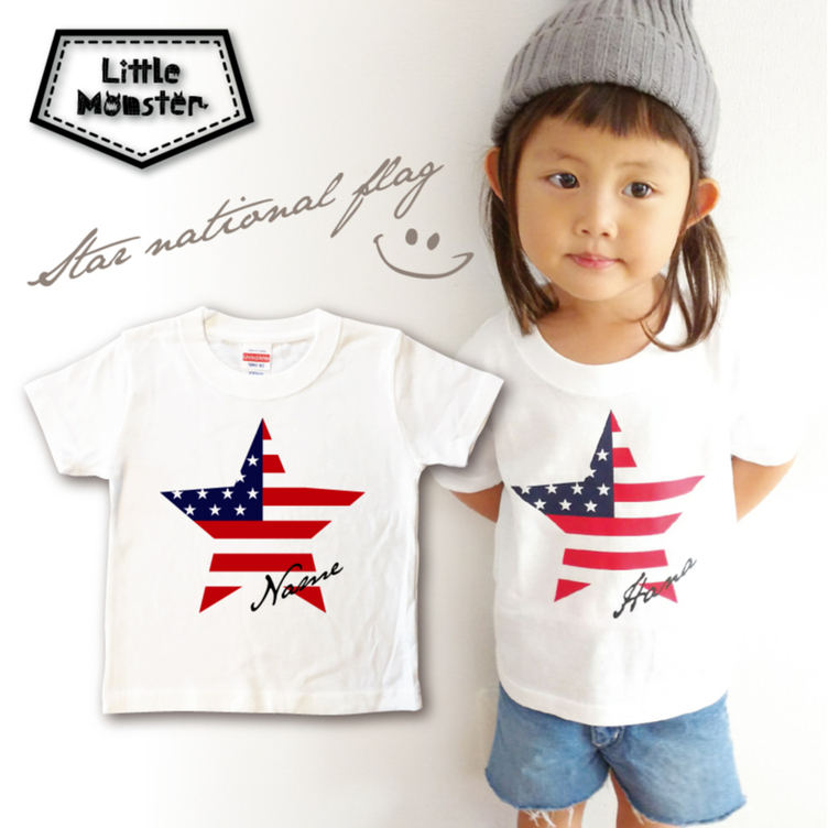 お名前入り★星国旗Tシャツ