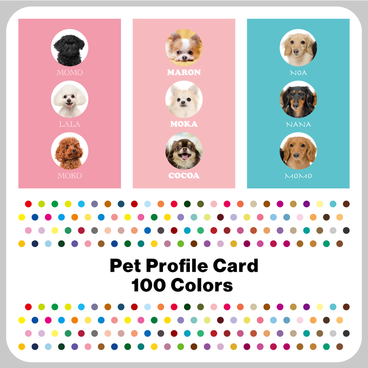 【両面100枚 3匹用】 犬　猫　ペット　名刺　カード　オーダーメイド　オリジナル　うちの子　親バカ　グッズ
